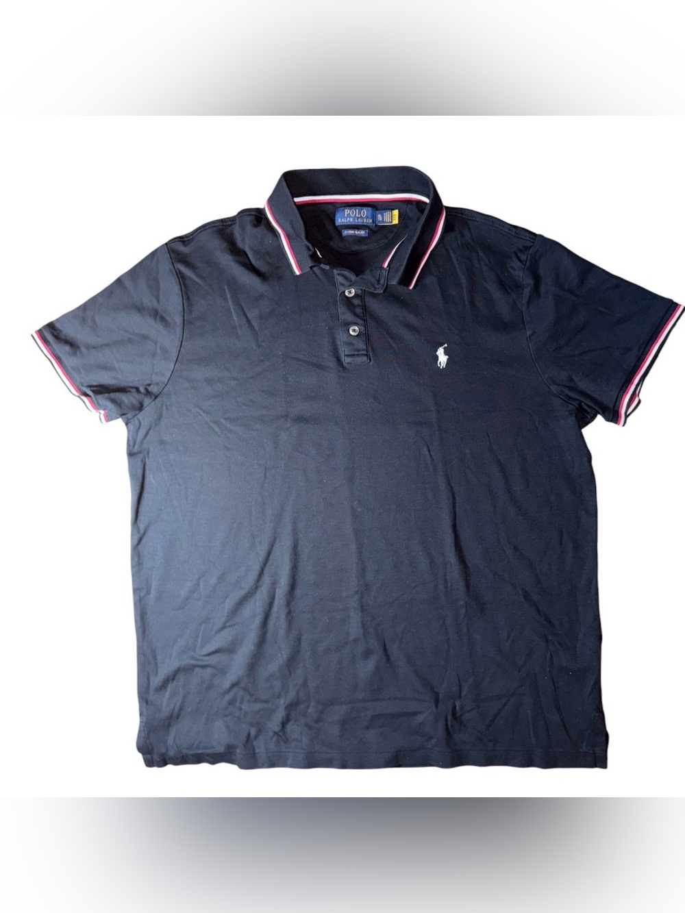 🔥 Polo Ralph Lauren Mens Sz XL 100% Cotton Custom Slim Fit Polo 🔥